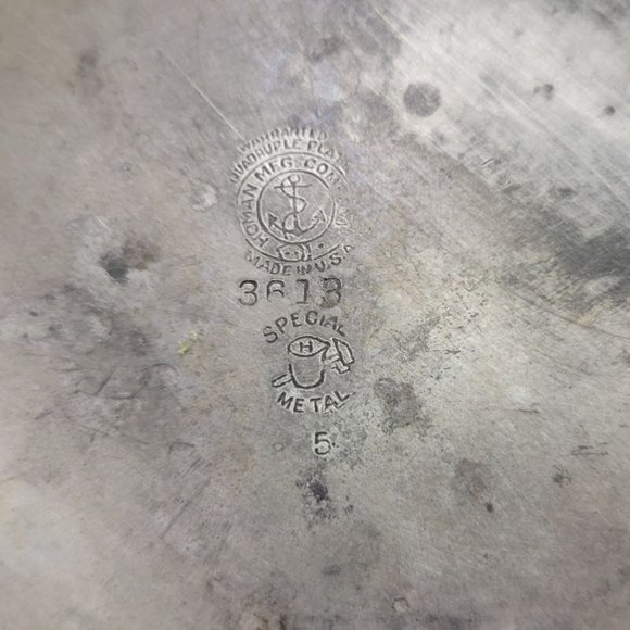 Homan Mfg Company Coffee Tea Pot Hinged Lid 3613 Quadruple Plate Special Metal 5 - Picture 11 of 12